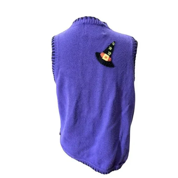 Vintage Tiara International Halloween Sweater Vest Women's S Purple - Picture 5 of 8